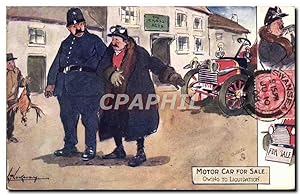 Carte Postale Ancienne Automobile Motor Car for sale Owing to liquidation Policeman police