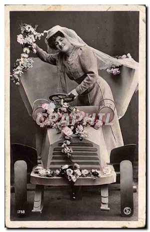 Carte Postale Ancienne Automobile Femme