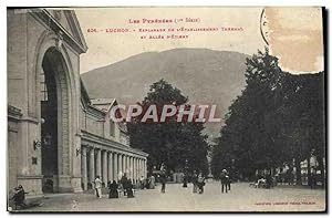 Carte Postale Ancienne Luchon Esplanade De l'etablissement thermal et allée d'Etigny