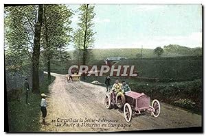 Carte Postale Ancienne Automobile Circuit de la Seine Inferieure la route de St Martin en campagne