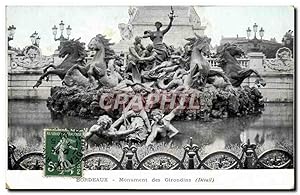 Carte Postale Ancienne Bordeaux Monument des Girondins Detail