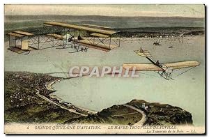 Image du vendeur pour Carte Postale Ancienne Aviation Avion Grande quinzaine Le Havre Trouville Deauville la traversee de la Baie mis en vente par CPAPHIL