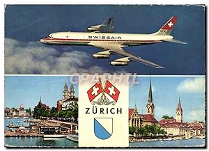 Carte Postale Moderne Avion Aviation Swissair Zurich
