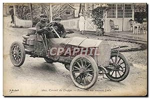 Carte Postale Ancienne Automobile Circuit de Dieppe Piacenez sur voiture Itala