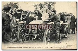 Carte Postale Ancienne Automobile Coupe des voiturettes a Boulogne sur Mer 25 juin 1911 Voiture R...