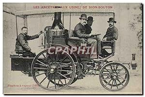 Carte Postale Ancienne Automobile Puteaux Ancetres aux usines de Dion Bouton Phaeton a vapeur 1885