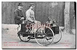 Carte Postale Ancienne Automobile Les ancetres aux usines de Dion Bouton Puteaux Tricycle a vapeu...