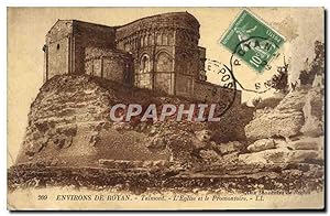 Carte Postale Ancienne Environs de Royan Talmon l'église et le Promontoire