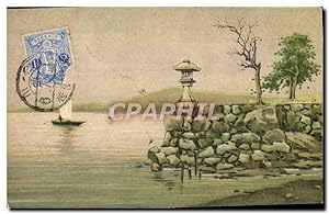 Carte Postale Ancienne Japon Nippon Barque