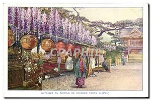 Carte Postale Ancienne Japon Nippon Glycines au temple de Kameido Tokyo Folklore