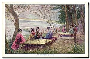 Carte Postale Ancienne Japon Nippon Lac d'Hakone Femmes Folklore