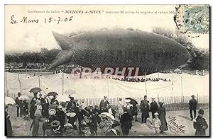 Carte Postale Ancienne Dirigeable Zeppelin Gonflement du ballon Toujours a Mieux Poisson TOP