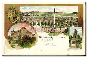 Carte Postale Ancienne Illustrateur Gruss aus Stuttgart
