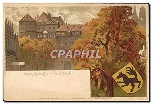 Carte Postale Ancienne Illustrateur Schlussplatz in Stuttgart Loup