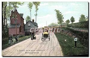 Carte Postale Ancienne Automobile Circuit de la Seine Inferieure Bellangreville