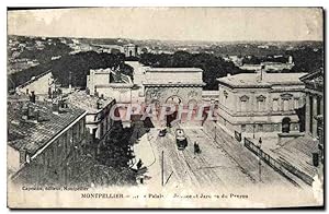Carte Postale Ancienne Montpellier Palais de justice et jardins du Peyrou