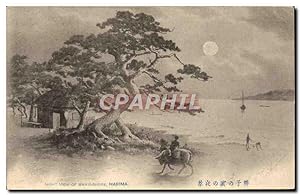 Carte Postale Ancienne Japon Nippon Night view of Maiko Shore Harima