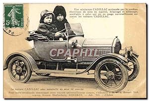 Carte Postale Ancienne Automobile Voiture Cadillac Enfants