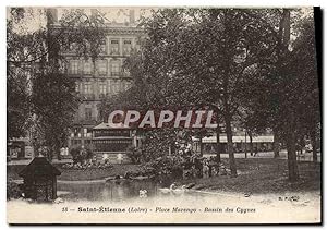 Carte Postale Ancienne Saint Etienne Place Marengo Bassin des Cygnes