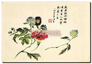 Carte Postale Ancienne Chine China Fleurs