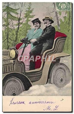 Carte Postale Ancienne Automobile Femme