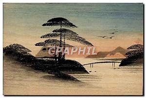 Carte Postale Ancienne en bois Japon Nippon