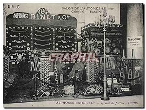 Carte Postale Ancienne Automobile Salon de l'automobile 1907 Galerie G Alphonse Binet Rue de Jare...