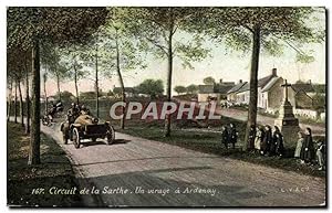 Carte Postale Ancienne Automobile Circuit de la Sarthe Un virage a Ardenay