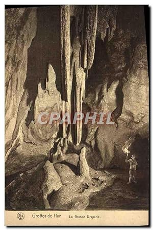 Carte Postale Ancienne Grottes De Han La Grande Draperle