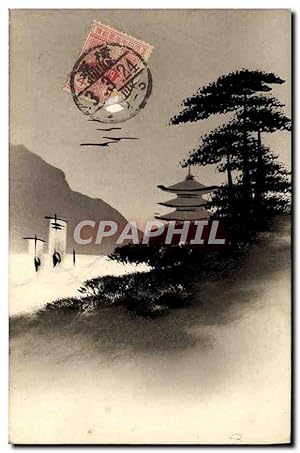 Carte Postale Ancienne Japon Nippon Arbre