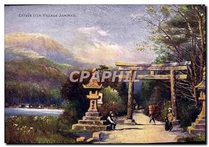 Carte Postale Ancienne Japon Nippon Entrée d'un village japonais