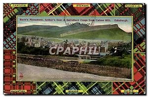 Carte Postale Ancienne Burn's monument Arthur's seat & Saslisbury Crags from Carlton Hill Edinburgh