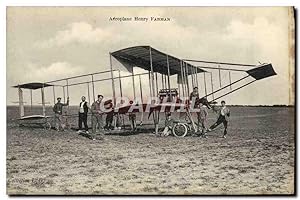 Carte Postale Ancienne Avion Aviation Aeroplane Henry Farman