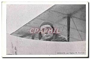 Carte Postale Ancienne Avion Aviation Renaux sur biplan H Farman