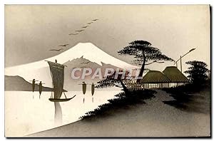 Carte Postale Ancienne Japon Nippon Barque paysage