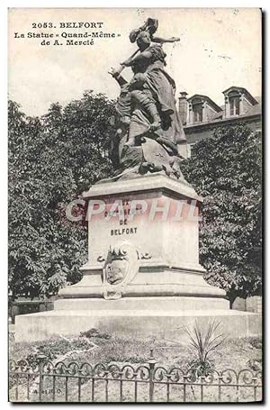Carte Postale Ancienne Belfort La Statue Quand Meme de A Mercie