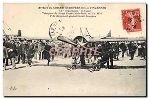 Carte Postale Ancienne Avion Aviation Arrivee du circuit europeen 1911 a Vincennes Le Deperdussio...