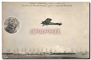 Carte Postale Ancienne Avion Aviation Circuit Europeen Weymann sur monoplan Nieuport Etape Paris ...