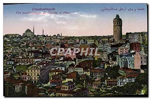 Carte Postale Ancienne Constantinople vue Panoramique de Galata et Pera