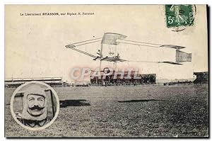 Carte Postale Ancienne Avion Aviation Lieutenant Byasson sur biplan H Farman