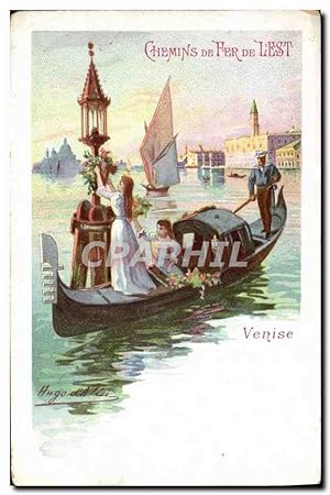 Carte Postale Ancienne Train Chemins de fer de l'Est Venise