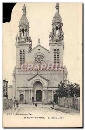 Carte Postale Ancienne Les Eglise de Paris Saint Anne