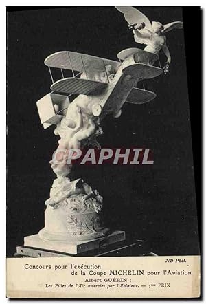 Carte Postale Ancienne Avion Aviation Concours pour l'execution de la coupe Michelin pour l'aviat...