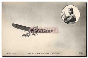 Carte Postale Ancienne Avion Aviation Hanriot sur monoplan Hanriot