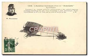 Carte Postale Ancienne Avion Aviation Aviateur Audemars pilotant une Demoiselle Bayard Clement