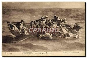 Imagen del vendedor de Carte Postale Ancienne Musee du Louvre Paris Delacroix Le naufrage de Don Juan a la venta por CPAPHIL