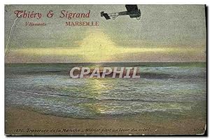 Carte Postale Ancienne Avion Aviation Thiery & Sigrand Vetemens Marseille Traversee de la Manche ...