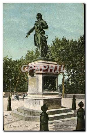 Carte Postale Ancienne Ajaccio Statue du général Abacucci Corsica