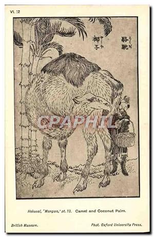 Bild des Verkufers fr Carte Postale Ancienne Japon Nippon Hokusai Mangwa Camel and coconut plam Chameau British Museum zum Verkauf von CPAPHIL