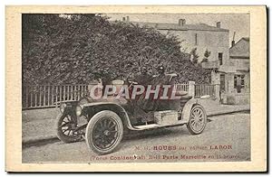 Carte Postale Ancienne Automobile M G Hours sur voiture Labor Pneus Continental Raid Marseille en...